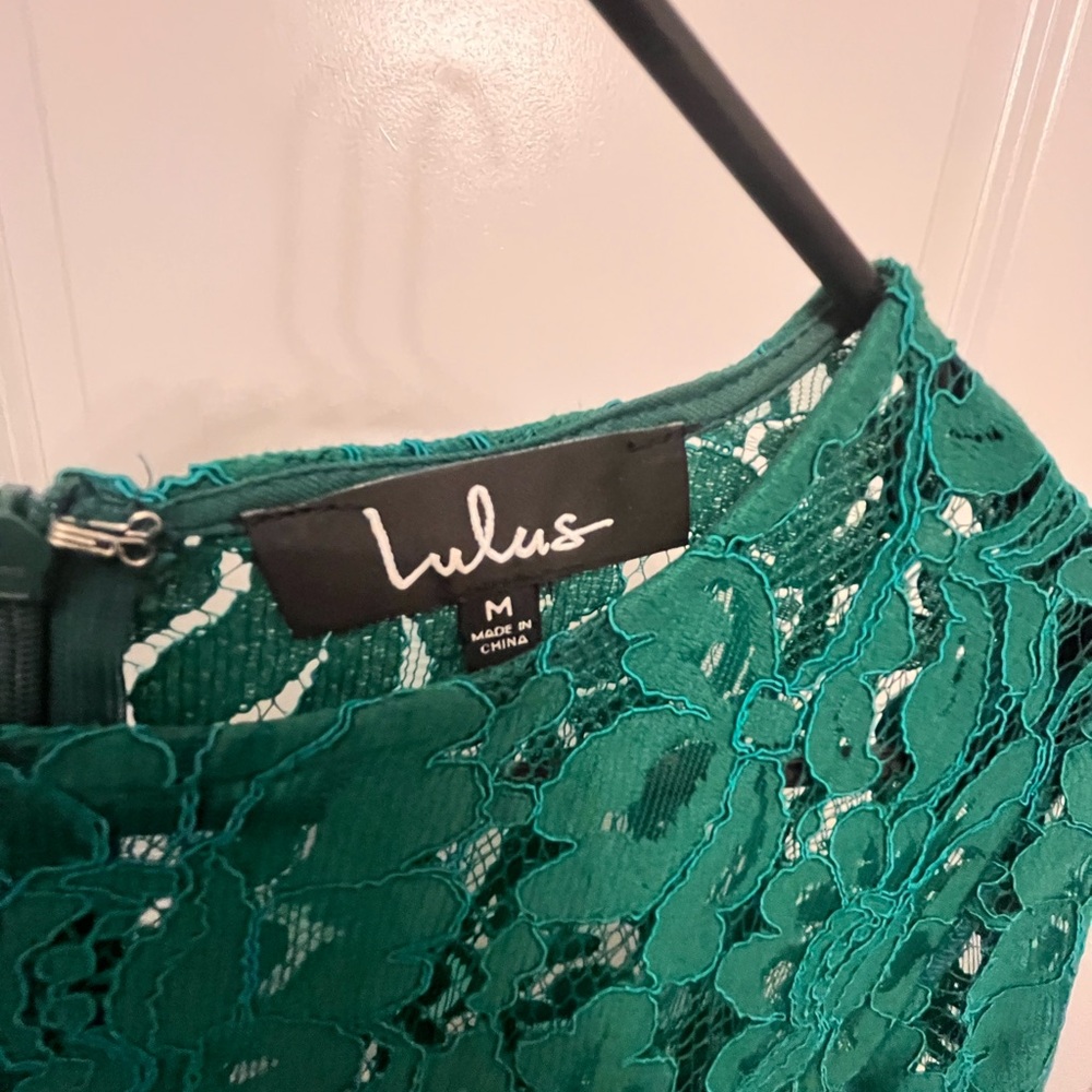 Lulu’s Green Lace Midi Dress